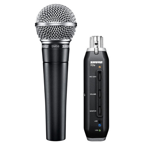 Shure SM58-X2U Vocal Microphone & USB Adaptor Bundle
