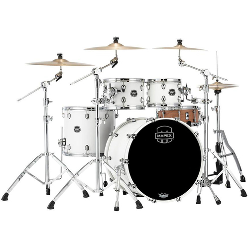 Mapex SR529XURM Saturn Maple-Walnut Series 4-Pce Drum Kit in Satin White