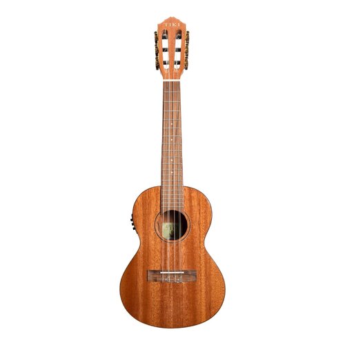 Tiki 6 String Mahogany Solid Top Electric Ukulele with Gig Bag in Natural Gloss