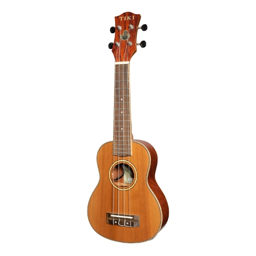 Tiki 7 Series Cedar Solid Top Electric Soprano Ukulele with Hard Case in Natural Satin