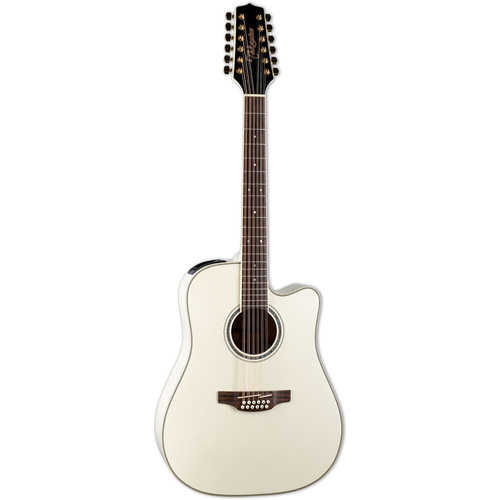 Takamine G37 Series 12-String Dreadnought AC/EL Guitar with Cutaway in Pearl White Gloss Finish