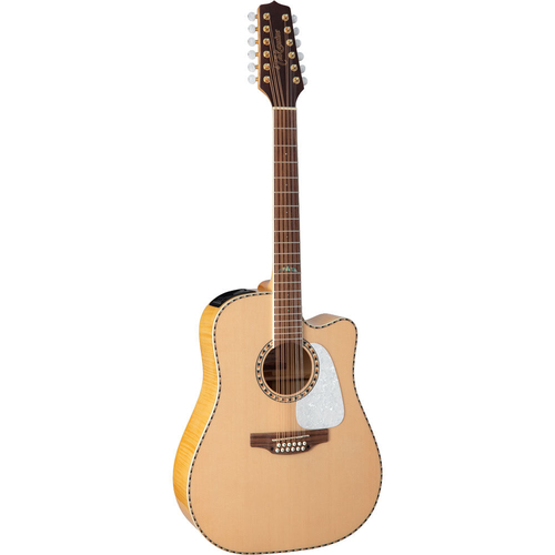 Takamine G74 Series 12-String Dreadnought AC/EL Guitar with Cutaway in Natural Gloss Finish
