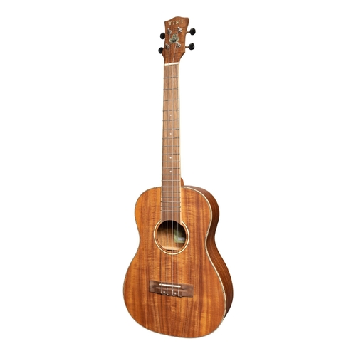 Tiki 9 Series Koa Solid Top Baritone Ukulele with Hard Case in Natural Satin