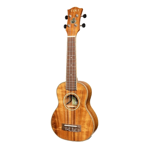 Tiki 3 Series Koa Electric Soprano Ukulele with Gig Bag in Natural Satin