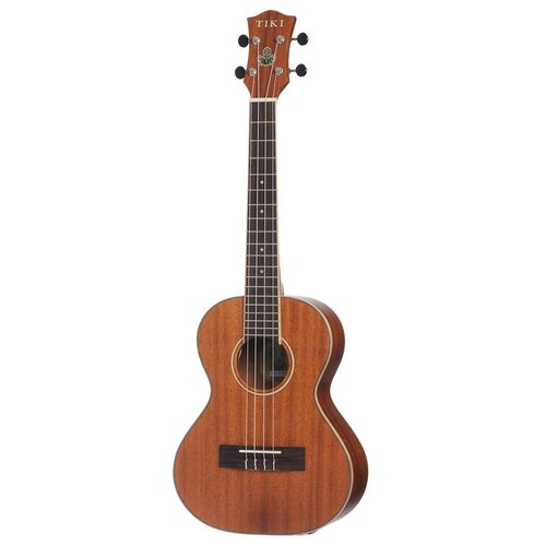 Tiki 5 Series Mahogany Solid Top Electric Tenor Ukulele with Hard Case in Natural Satin