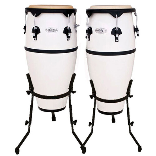 Toca 10 & 11" Synergy Series Synthetic Conga Set in White