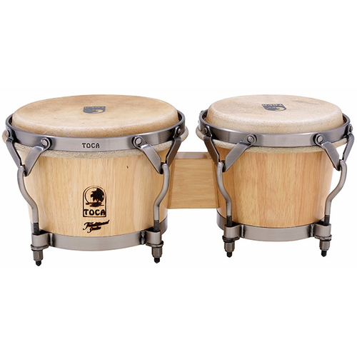 Toca Traditional Series 7 & 8-1/2" Wooden Bongos in Natural