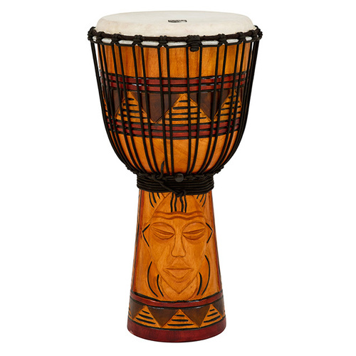 Toca Origins Series Wooden Djembe 10" Synthetic Head in Tribal Mask