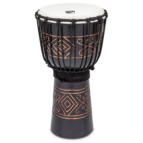 Toca Street Carved Series Wooden Djembe 10" Synthetic Head in Onyx