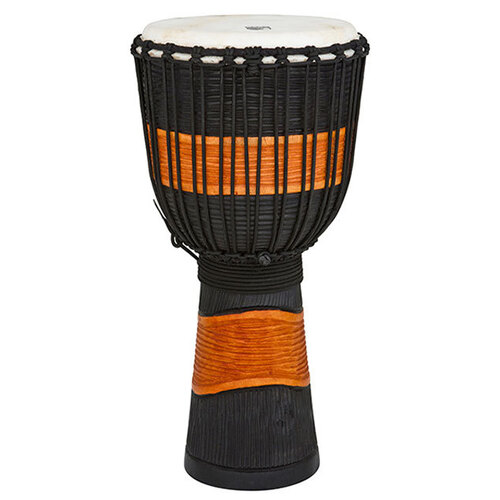 Toca Street Carved Series Wooden Djembe 10" Synthetic Head in Black & Brown