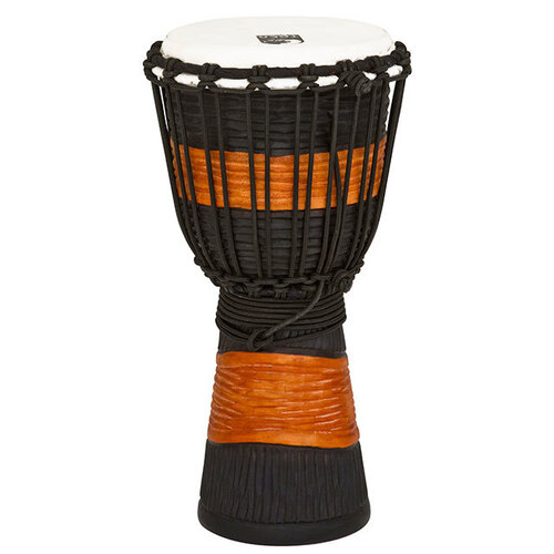 Toca Street Carved Series Wooden Djembe 8" Synthetic Head in Black & Brown