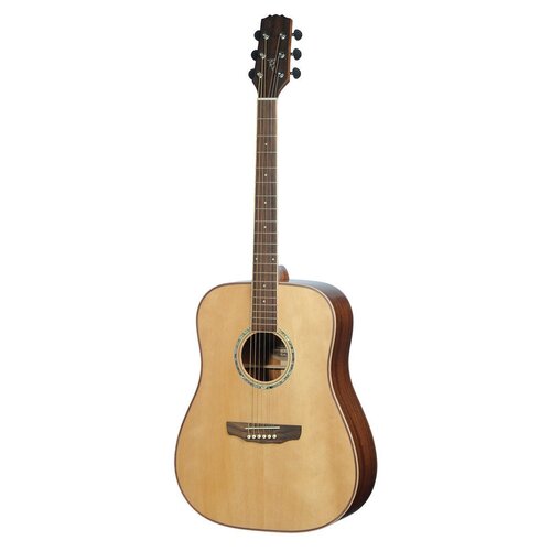 Timberidge '1 Series' Spruce Solid Top & Mahogany Solid Back Acoustic-Electric Dreadnought Guitar (Natural Satin)