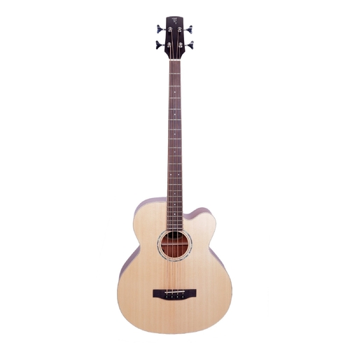 Timberidge 1 Series Spruce Solid Top & Mahogany Solid Back AC/EL Cutaway Bass Guitar in Natural Satin