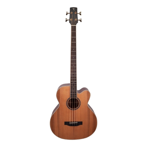 Timberidge 4 Series Cedar Solid Top AC/EL Cutaway Bass Guitar in Natural Satin