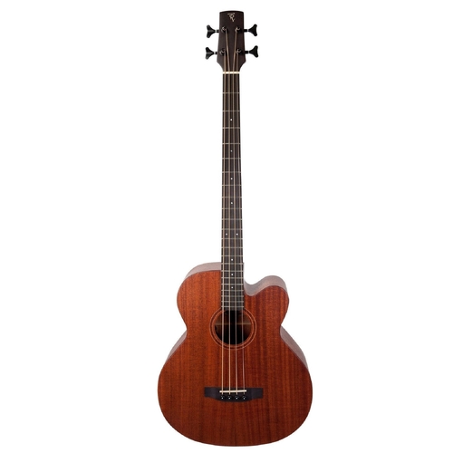 Timberidge Messenger Series Mahogany Solid Top AC/EL Cutaway Bass Guitar in Natural Satin