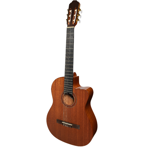 Timberidge Messenger Series Mahogany Solid Top AC/EL Classical Cutaway Guitar in Natural Gloss