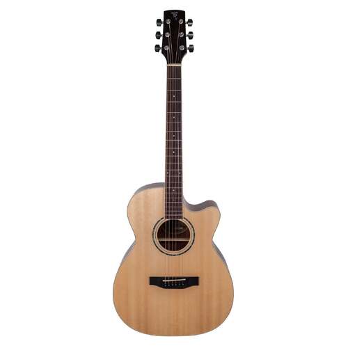 Timberidge 1 Series Spruce Solid Top AC/EL Small Body Cutaway Guitar in Natural Gloss *Includes Brad Clark Pickup