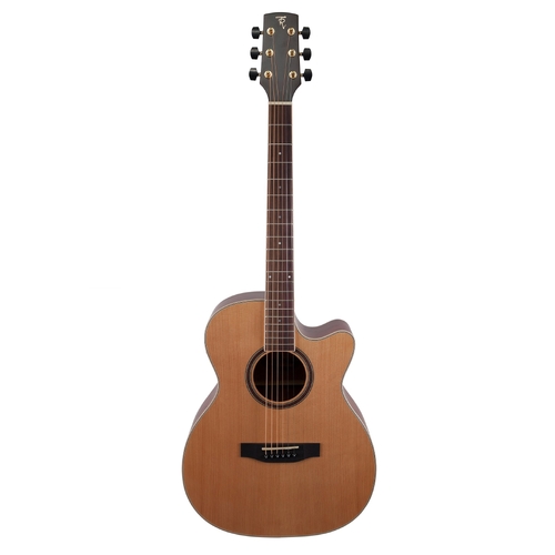 Timberidge 4 Series Cedar Solid Top AC/EL Small Body Cutaway Guitar in Natural Satin