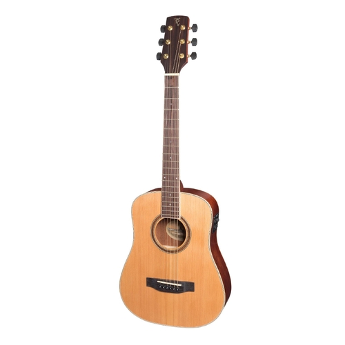 Timberidge 4 Series Left Handed Cedar Solid Top AC/EL Traveller Mini Guitar in Natural Satin