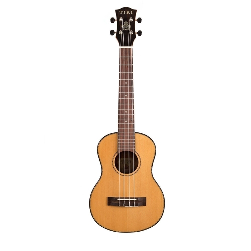 Tiki 22 Series Spruce Solid Top Tenor Ukulele with Hard Case in Natural Gloss