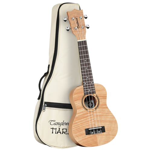 Tanglewood TWT5B Tiare Soprano Ukulele All Flame Mahogany with Bag