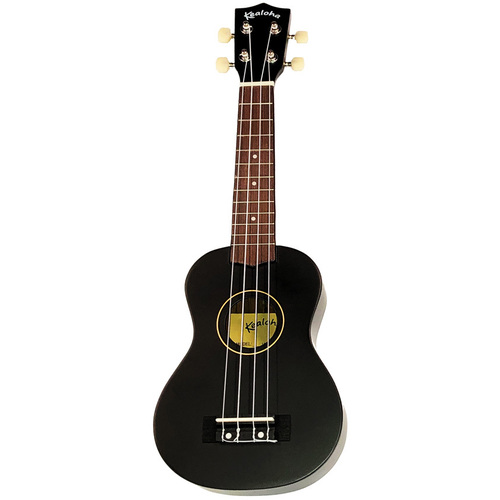 Kealoha Wooden Coloured Series Soprano Ukulele with Bag in Black Finish