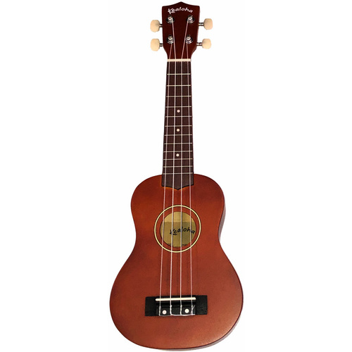 Kealoha Wooden Coloured Series Soprano Ukulele with Bag in Natural Finish