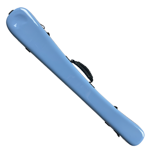 Vivo Bass Bow Case German/French Fits 2 Bows - Polycarbonate w/ Rosin Bag - Baby Blue