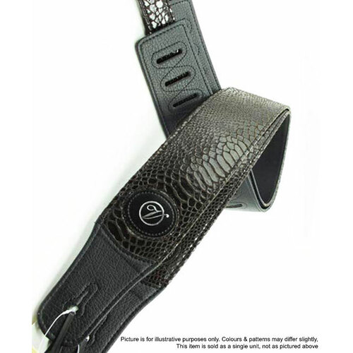 Vorson Brown Skin Patterened Guitar Strap with Leather Ends