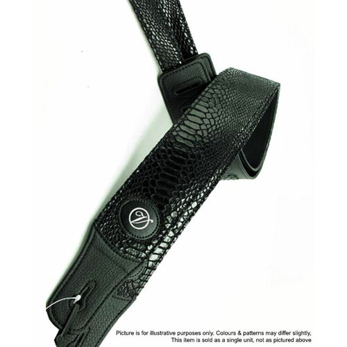 Vorson Black Skin Patterened Guitar Strap with Leather Ends