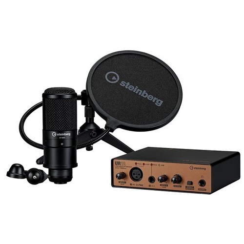 Steinberg UR12 Podcast Starter Pack with STM01 Mic, Pop Filter, Cable & Stand (Limited Editionition)