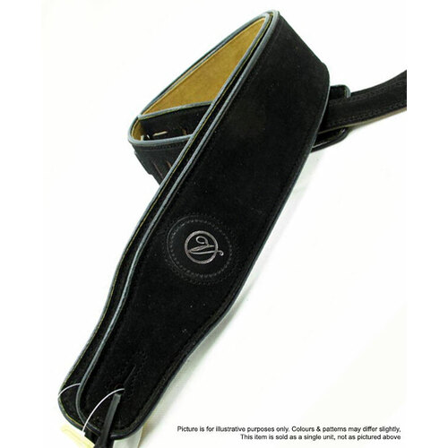 Vorson Black Suede Leather Guitar Strap