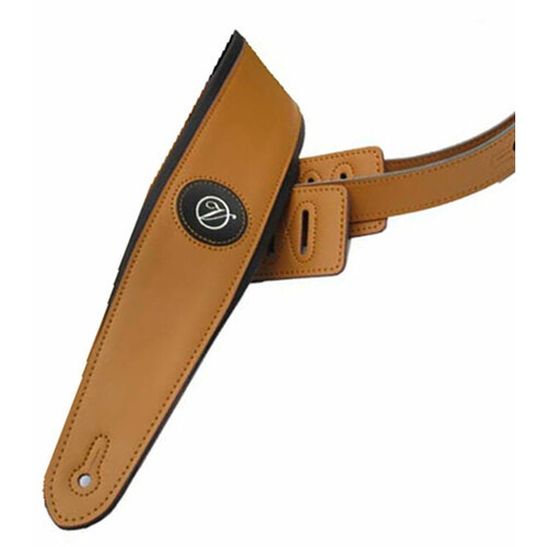 Vorson Padded Light Brown & Black Leather Guitar Strap