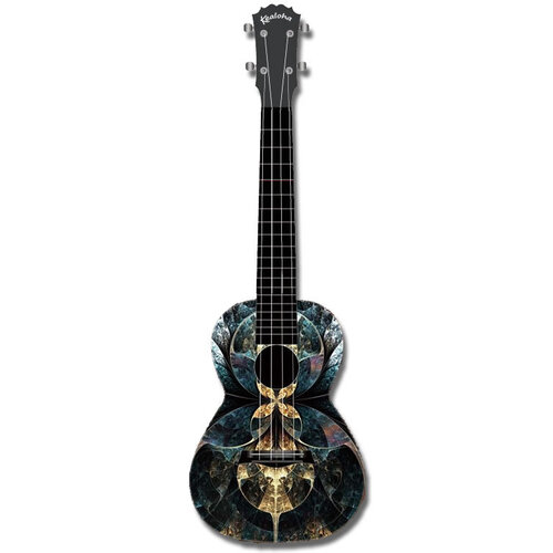 Kealoha "Ancient Realm" Design Concert Ukulele with Black ABS Resin Body