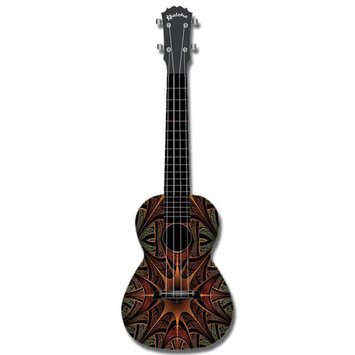 Kealoha "Jungle Mask" Design Concert Ukulele with Black ABS Resin Body