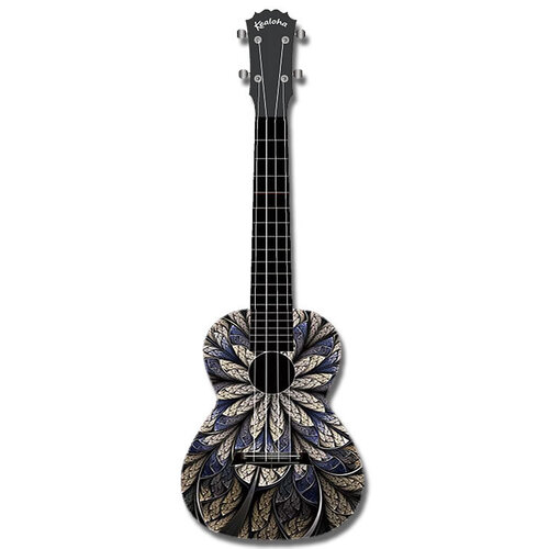 Kealoha "Dungeon Flower" Design Concert Ukulele with Black ABS Resin Body