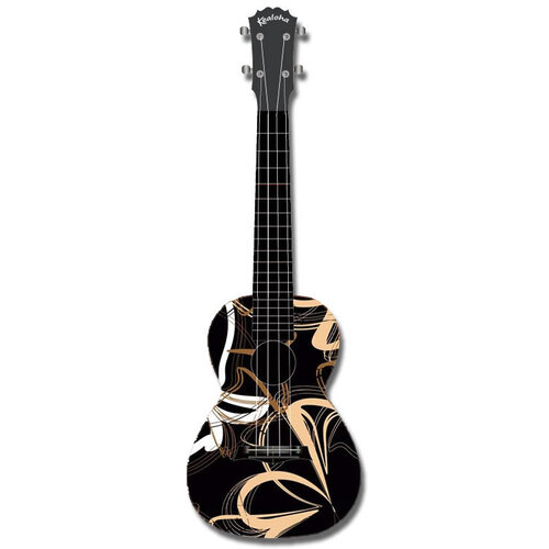 Kealoha "Dead Grass Mask" Design Concert Ukulele with Black ABS Resin Body