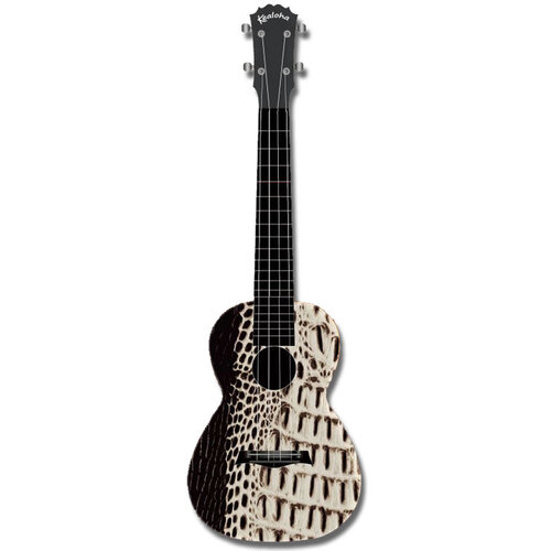 Kealoha "Reptile Skin" Design Concert Ukulele with Black ABS Resin Body