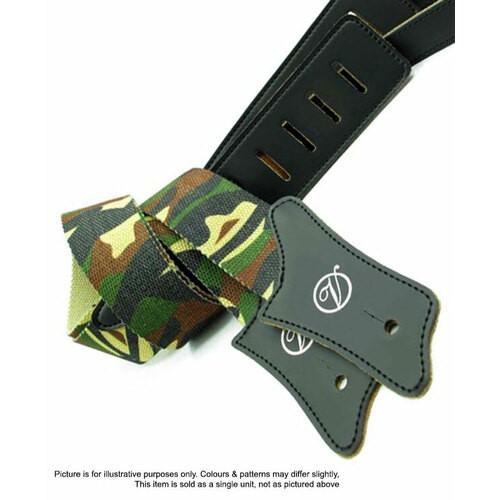 Vorson Camoflauge Fabric Guitar Strap with Black Leather Ends