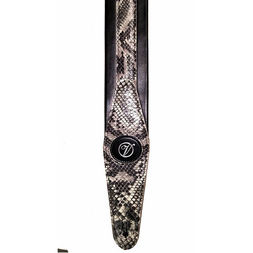 Vorson Black & Snake Skin Pattern Padded Leather Guitar Strap
