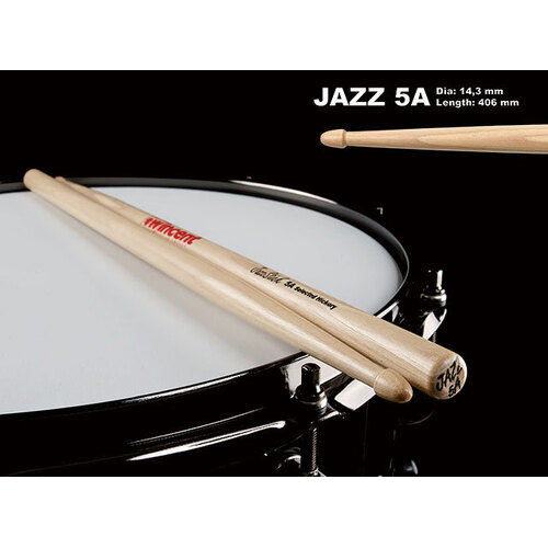 Wincent USA Hickory Standard Wood Tip Jazz 5A Drum Sticks
